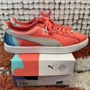 Puma Mens 13 Clyde Pink Dolphin
